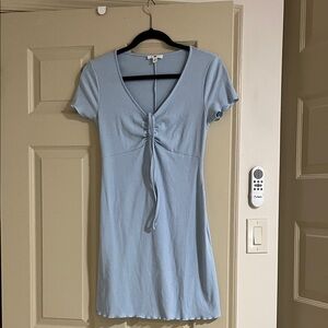 BP Light Blue Mini Dress with Ruched Detail CE006